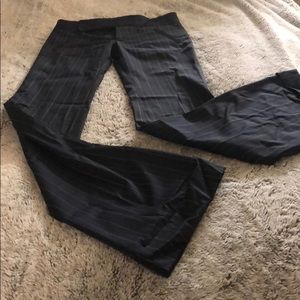 Frankie B bell bottom blue pin stripe slacks.